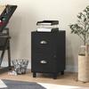 Filing Cabinet with Lock and 2 Drawers Adjustable Bars for A4 and Letter Folders Compact Design 40x41.5x67.5 cm Black