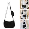 Womens Fashion Solid Color Corduroy Underarm Bag with Coin Purse Pouch Shoulder Crossbody Bag for Shopping Dating Work