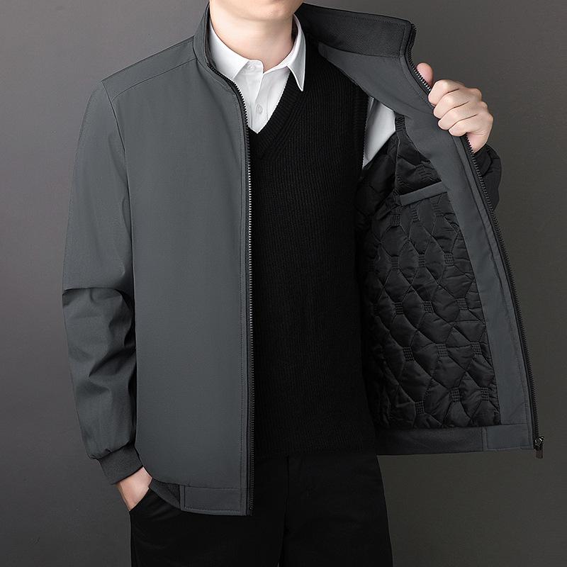 2025 Men's High-End Executive Cotton-Padded Jacket: Warm, Thickened Outerwear for Middle-Aged and Elderly