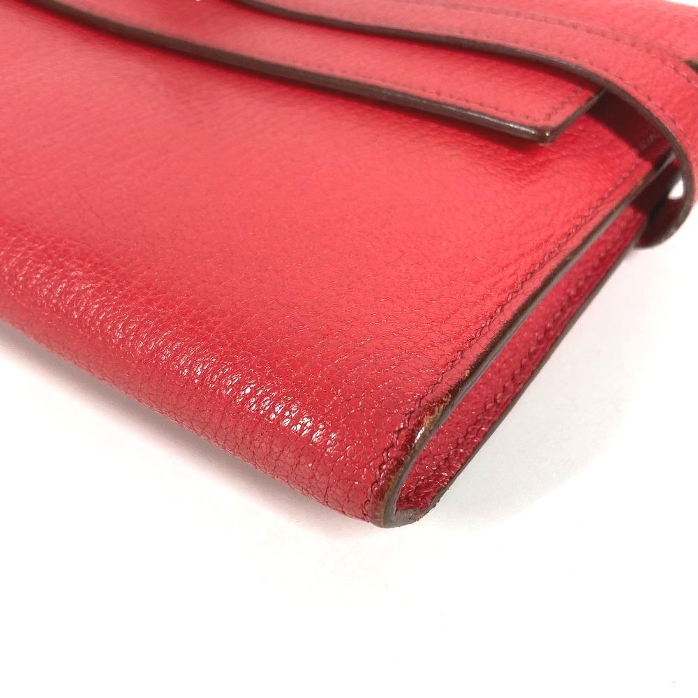 HERMES Kelly wallet Long wallet Long Wallet Chevre RedBased/SilverHardware