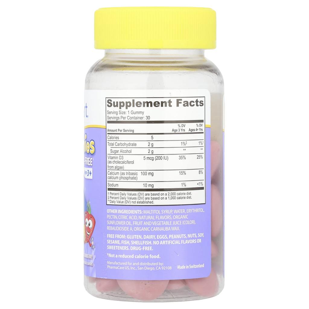 Kids Smart®, Vita Gummies, Bone & Teeth Health, Calcium + Vitamin D3, Ages 3+, Strawberry Flavor, 30 Gummies