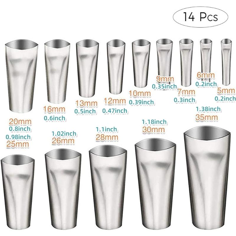 Профессиональный набор из 14 насадок для герметика, наконечники из нержавеющей стали для нанесения герметика для DIY и рукоделия, гладкое нанесение