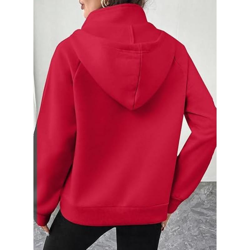 JKASHDK Женские модные повседневные однотонные худи и свитшоты с капюшоном и длинными рукавами с принтом