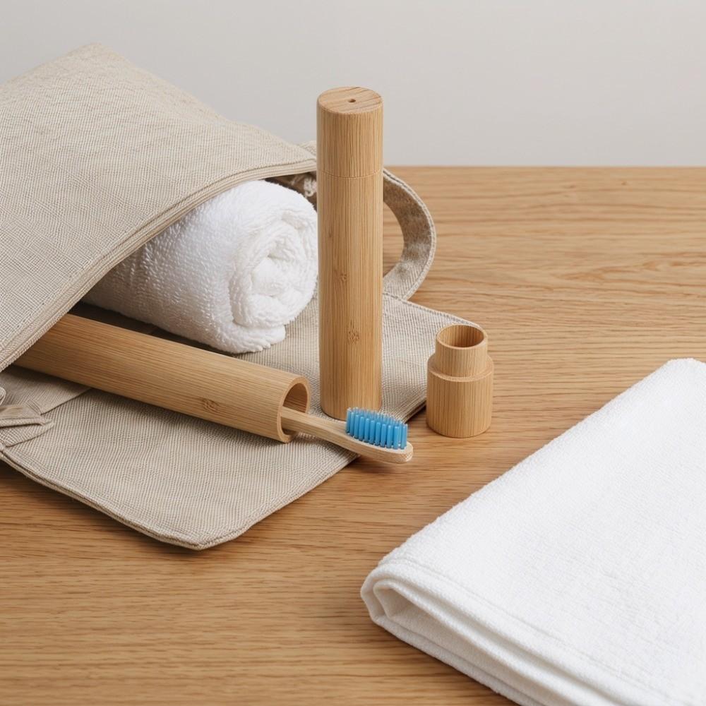 Eco Friendly Toothbrush Holder Bamboo Toothbrush Protect Box Home Travel Camping