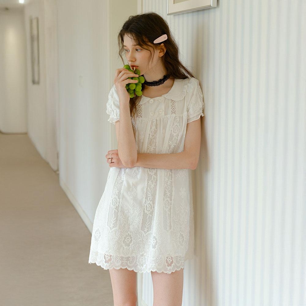 Ceme Adu Cest_Lace Embroidered Babydoll Dress