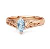 Celtic Blue Topaz Ring 925 Sterling Silver Rose Gold Vermeil Trinity Knot Band Ring