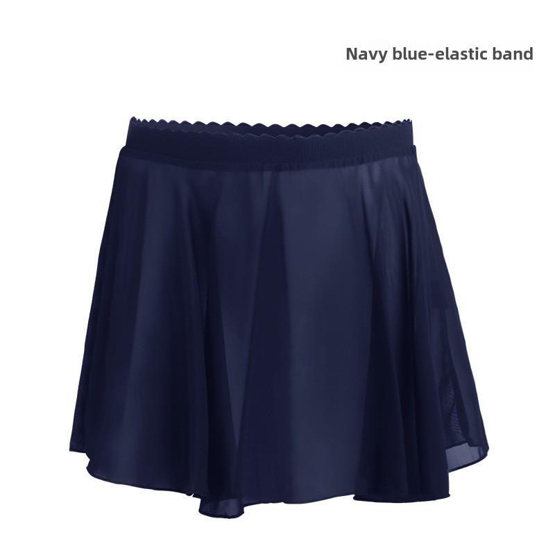 Детская балетная юбка из шифона - полудлинная, цельная, с фартуком на шнуровке