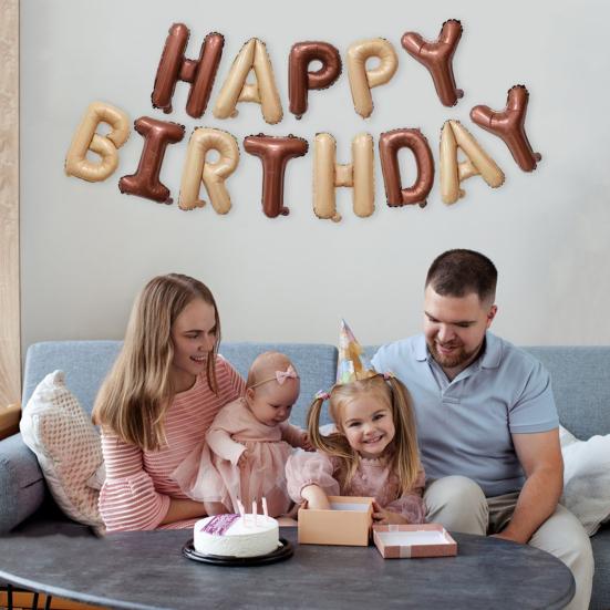 1 Set Happy Birthday Balloon Aluminum Foil Letter Shape Party Balloon Decoration for Birthday Celebration!