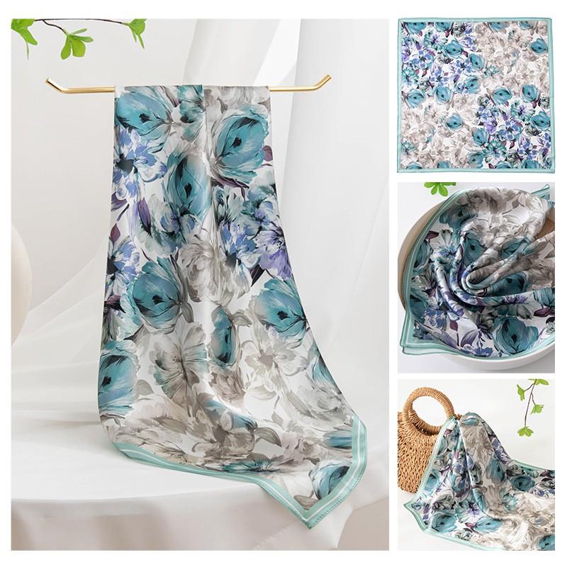 Womens 100% Mulberry Silk Square Scarf 53x53cm Fashionable All-match Shawl