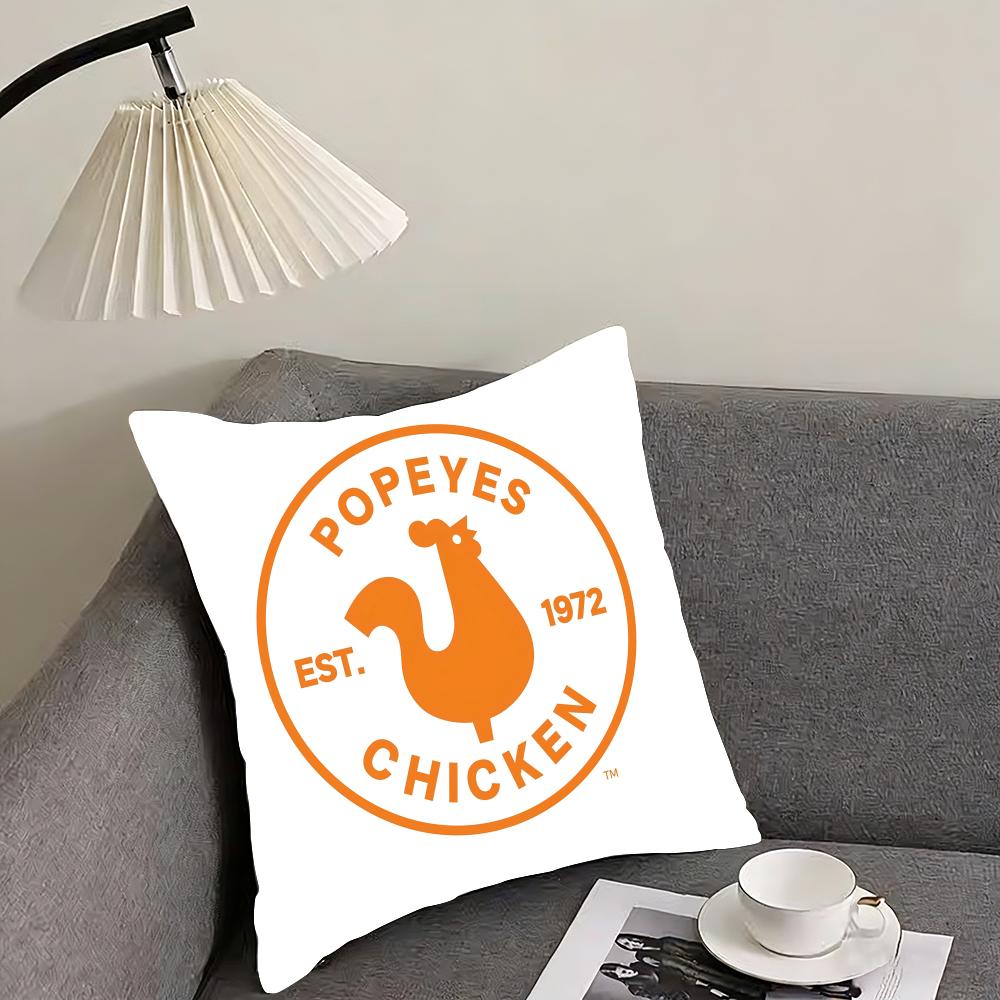 Fried Chicken PPopeyeS Cushion Cover Elegant Comfort Pillowcase Sofa Bed Doublesided Printed Invisible Zipper Home Decor