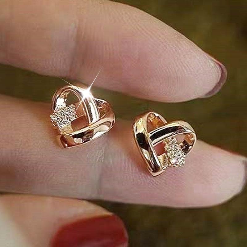 Exquisite 14k Real Gold Plating Micro Earrings Luxury Charm Heart 2023 Tassel Girls Feminia Earring Accessories Wedding Pendant