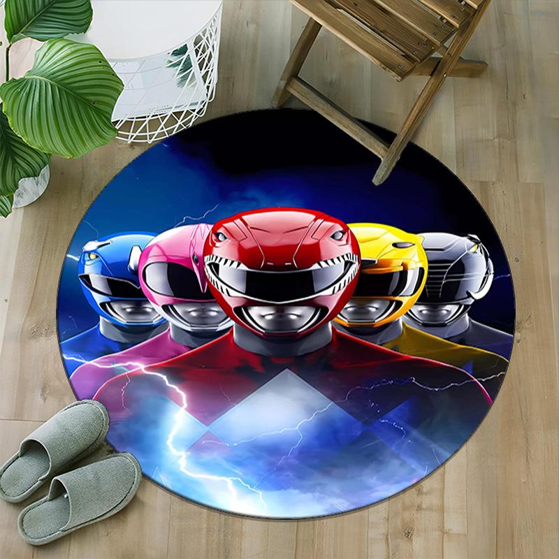 1pc Mighty Morphin Power Rangers2 Print Round Carpet Chair Round Carpet Suitable for Bedroom Living Room Home Decorative Carpet