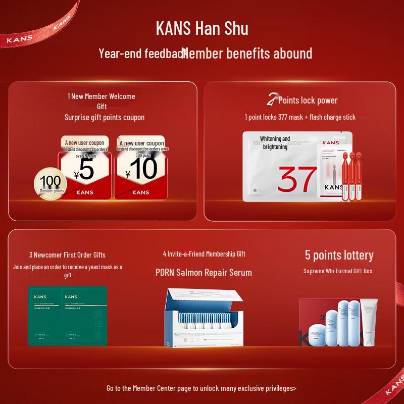 Hanasoo White Waist 5-Piece Whitening & Hydrating Skincare Set