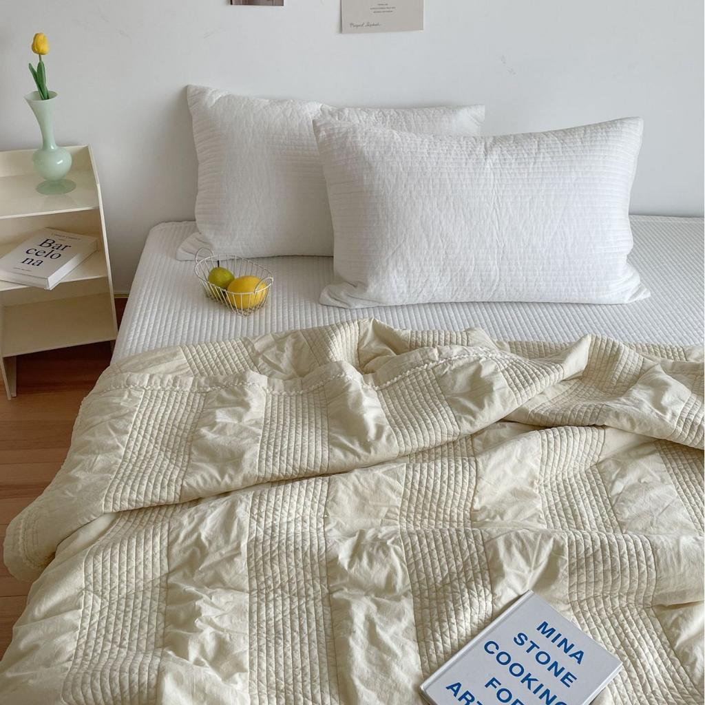 100% Хлопок Мягкий Покрывало с Песочной Стиркой 220x240см 1 шт. Летнее Одеяло Легкое Охлаждающее Одеяло Однотонное Однотонное Тонкое Постельное Белье