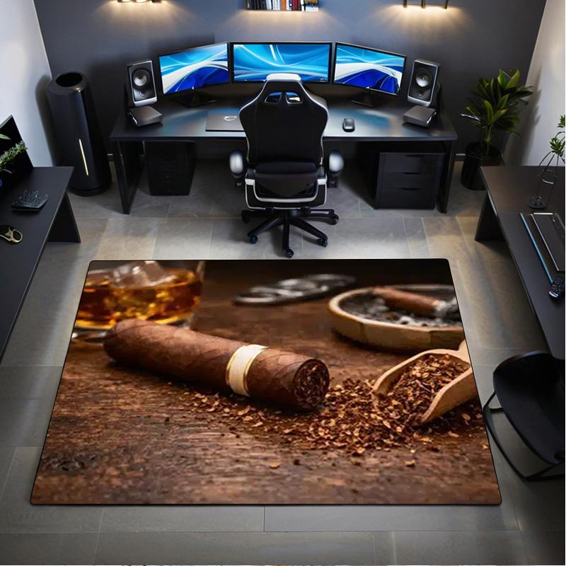 1Pc Cigar Print Rug - home decoration Carpet For Living Room Bedroom Flooring Computer Chair Area Rug