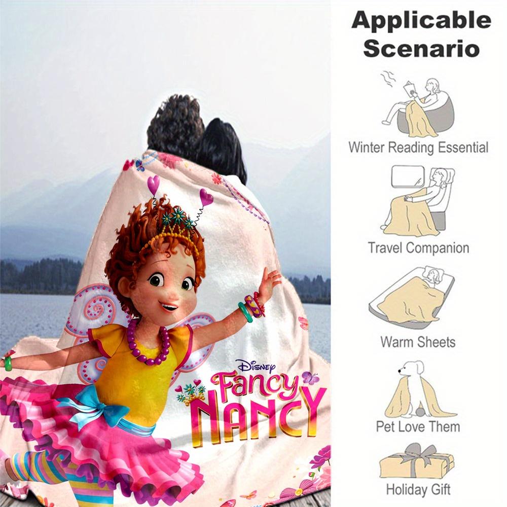 1 шт., Плед Disney Fancy Nancy, Для гостиной, Путешествий, Кемпинга, Автомобиля