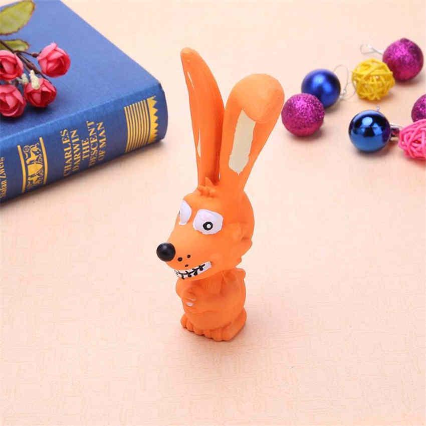 Симпатичные игрушки для домашних животных в форме кролика, латексные игрушки для щенков, жевательные, сжимающие, звучащие, устойчивые к укусам животных