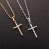 Shiny Zinc Zinc Alloy Rhinestone Pendant Cross Korean Style Cross Necklaces Women Necklaces Clavicle Chains