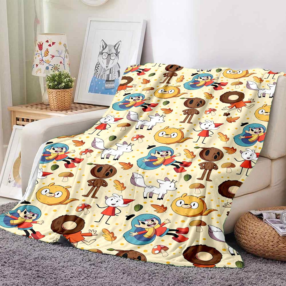 1Pc Autumnal Animal Adventures Blanket Soft And Comfortable Casual Warm Camping Travel Christmas Halloween Xmas Gift M924267