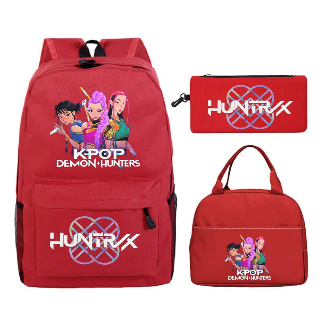 Kpop Demonunters Peripheral Children'S Backpack Elementary And Secondary School Bag Three-Piece Set