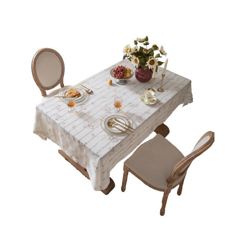 Cotton Linen Tablecloth With Floral Print French Country Style Rectangular Dining Table Cover Home Kitchen Decor