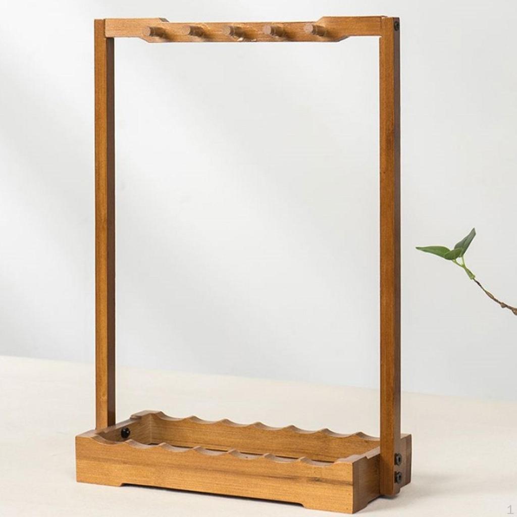 Wind Chime Stand Chinese Calligraphy Pen Holder Wooden Decor Desktop Accessory Windchime