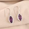 Натуральный Аметист Драгоценный Камень 925 Стерлинговое Серебро Ювелирные Изделия Ручной Работы Серьги 1,4" EE-169-4
