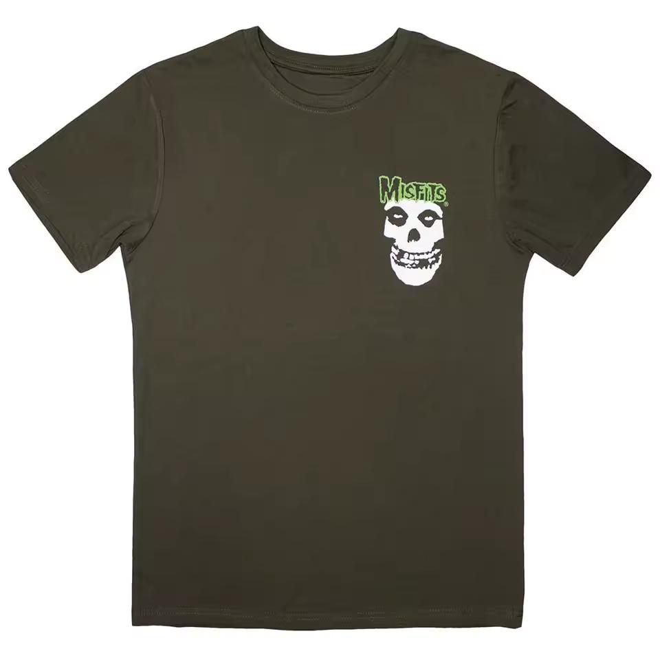 Mini Skull & Logo Misfits Band T-Shirt Cotton Graphic Tee Men Women Summer Streetwear Top