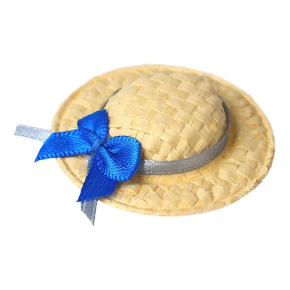 Straw Material Doll House Miniature Handmade Design Doll Sun Cap Doll Straw Hat Doll Accessories