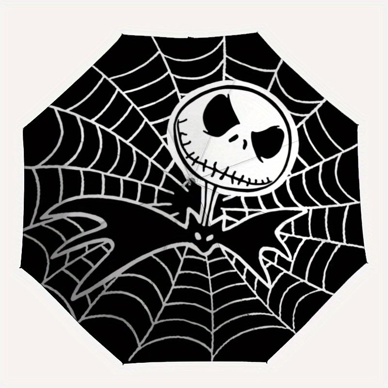 1pc Jack Skellington's Halloween Adventure Automatic Folding Umbrella - 3 Folding Design, Vivid Cartoon Pattern, Suitable for Outdoor Activi