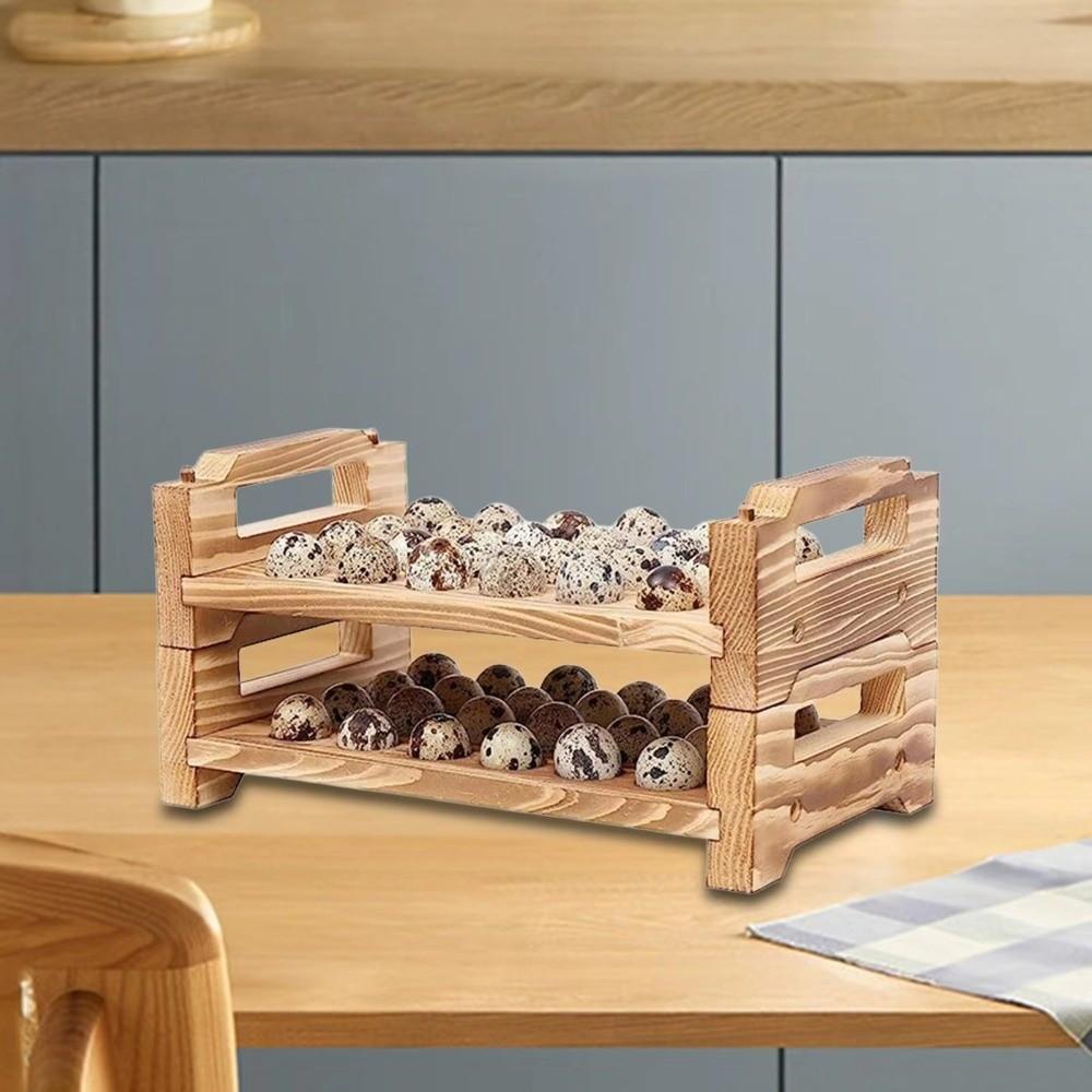 Space Saving Wood Egg Holder Large Capacity Egg Storage Rack Egg Display Crates  Home