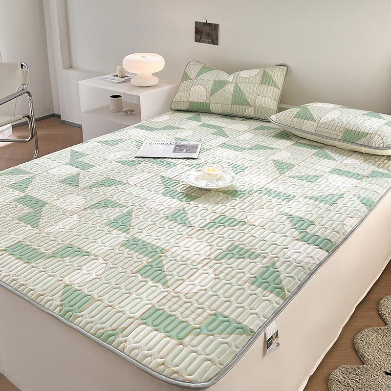 Тайский латексный летний коврик из трех предметов, летний коврик из ледяного шелка с принтом, моющийся, складной, прохладный коврик