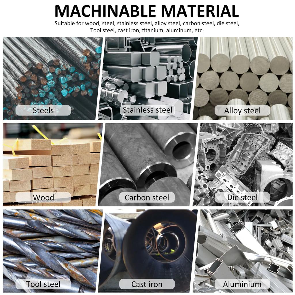 Концевые фрезы с 4 канавками и титановым покрытием, набор сверл с прямым хвостовиком HSS CNC 5/64" - 3/8", инструменты для обработки металла и дерева