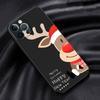 Чехол для Apple iPhone 14 13 11 12 Pro 7 XR X XS Max 8 Plus 6 6S SE 2022 13Pro, черный мягкий телефон, принципиально, Рождественская кукла Олень