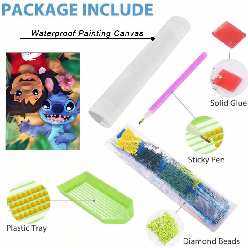 Disney Diamond Painting 5D DIY Stitch and Lilo Diamond Painting Art Diamond Painting Kit Adult/Beginner Gift Idea Home Decor