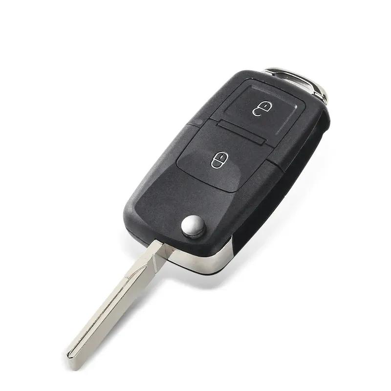 KEYYOU 10PCS 2/3BNT Car Remote Key Flip Folding Key Shell Case For Volkswagen Vw Jetta Golf Passat Beetle Skoda Seat Polo B5