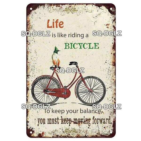 [SQ-DGLZ] Винтаж Ретро Ride Bike Life Оловянная вывеска Металлическая вывеска Магазинная тарелка Домашний бар Наклейка на стену Украшение Табличка Плакат Декор Подарок
