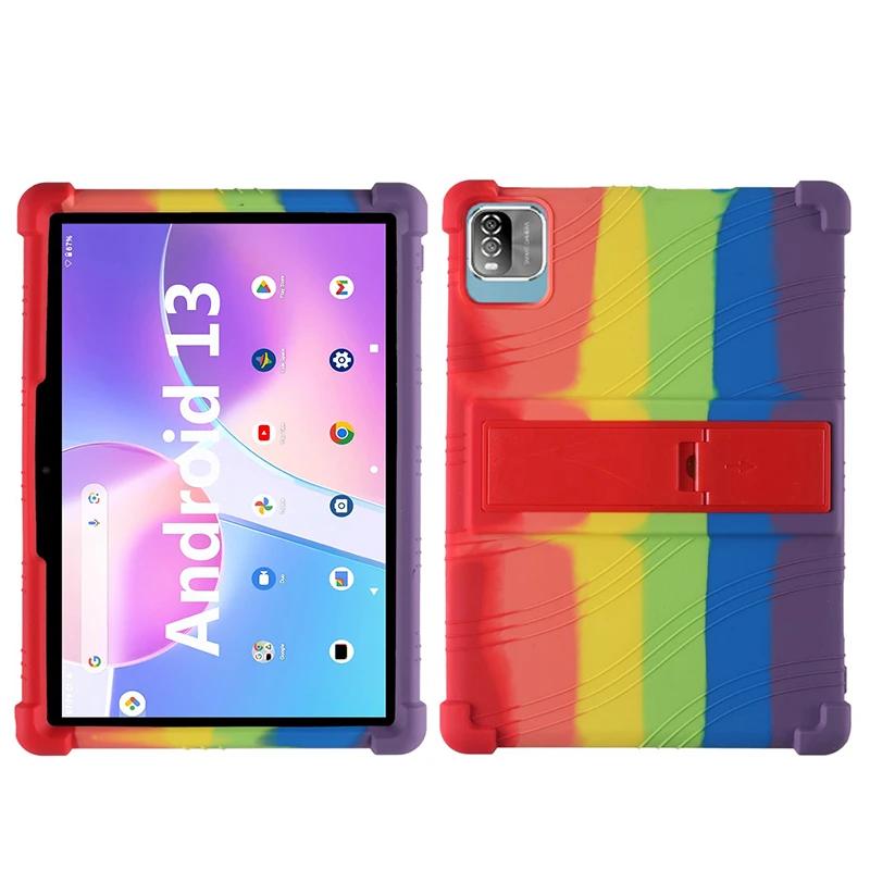 Для PRITOM Android 12 Tablet 10,1 дюймов противоударный чехол Teclast Android 13 Tablet Kids Силиконовая подставка Защитный чехол Мягкий