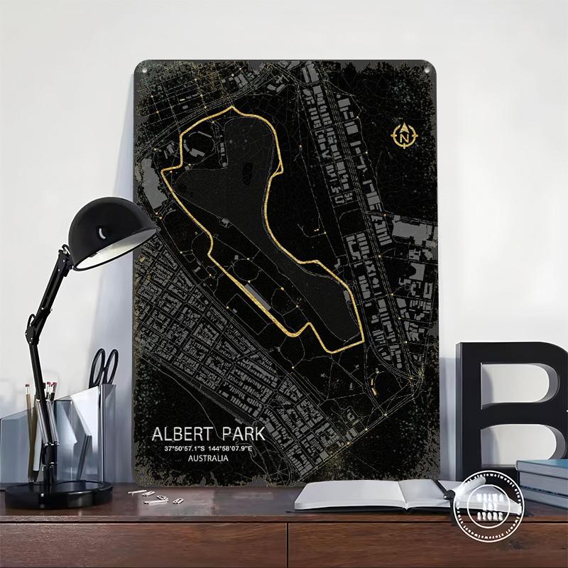 ALBERT PARK CIRCUIT Tin Plaque Poster Customized Wall Art Retro Vintage Metal Signs for Man Cave Luxury Home Decor Items Room