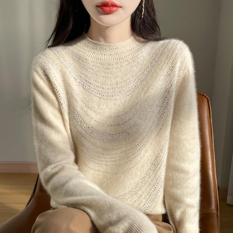 Женский кашемировый свитер Qinghe кашемир 30% кашемир 70% шерсть осенне-зимний кашемировый пуловер мягкий и теплый