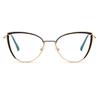 6221 Модные очки Cat's Eye Metal Spring Leg Flat Glasses 2025 Новые персонализированные простые и тонкие очки с защитой от синего света