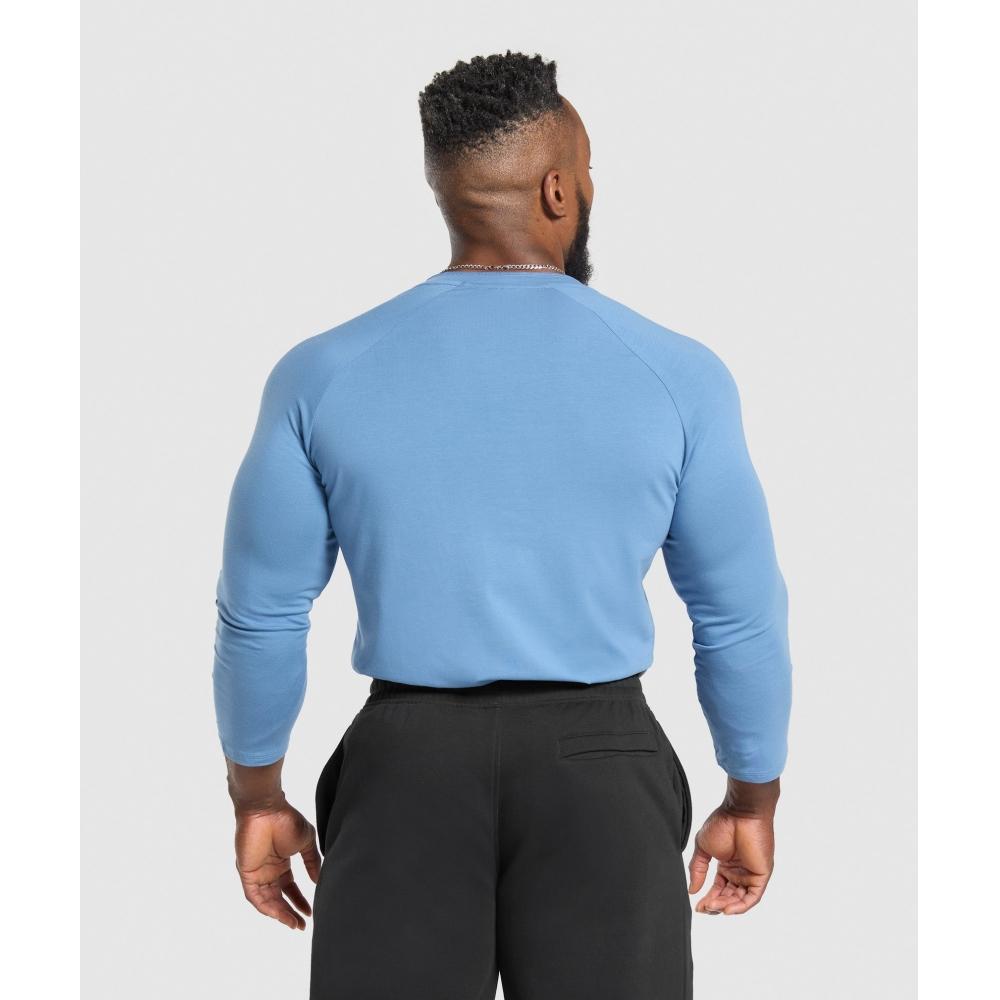 Gymshark Legacy Henley Classic Blue A5a3c Udbr