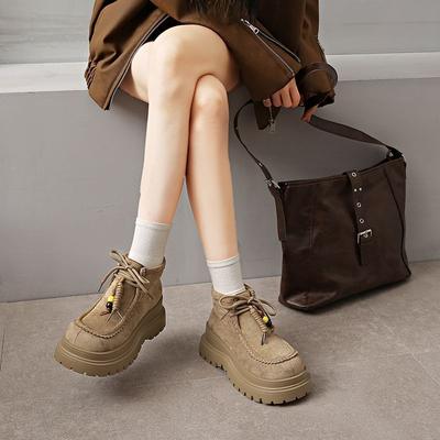 Платформа интернет-знаменитости повседневные шнурованные полусапожки детская мода удобные универсальные ботинки Мартина детские 2025 осень и зима новинка