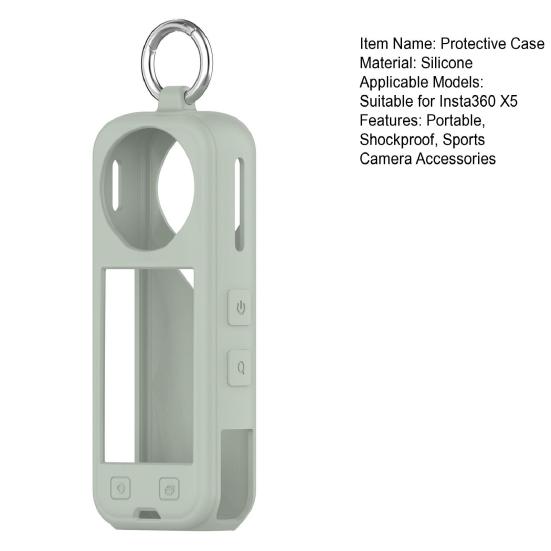 Силиконовый защитный чехол для Insta360 X5 Портативный противоударный протектор для экшн-камеры Чехол-накладка Рамка с металлическим кольцом Аксессуары для спортивной камеры
