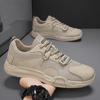 Men's Shoes Daily Sports Casual Shoes Leather Mesh Splicing Breathable Wear-resistant Comfortable and Durable
