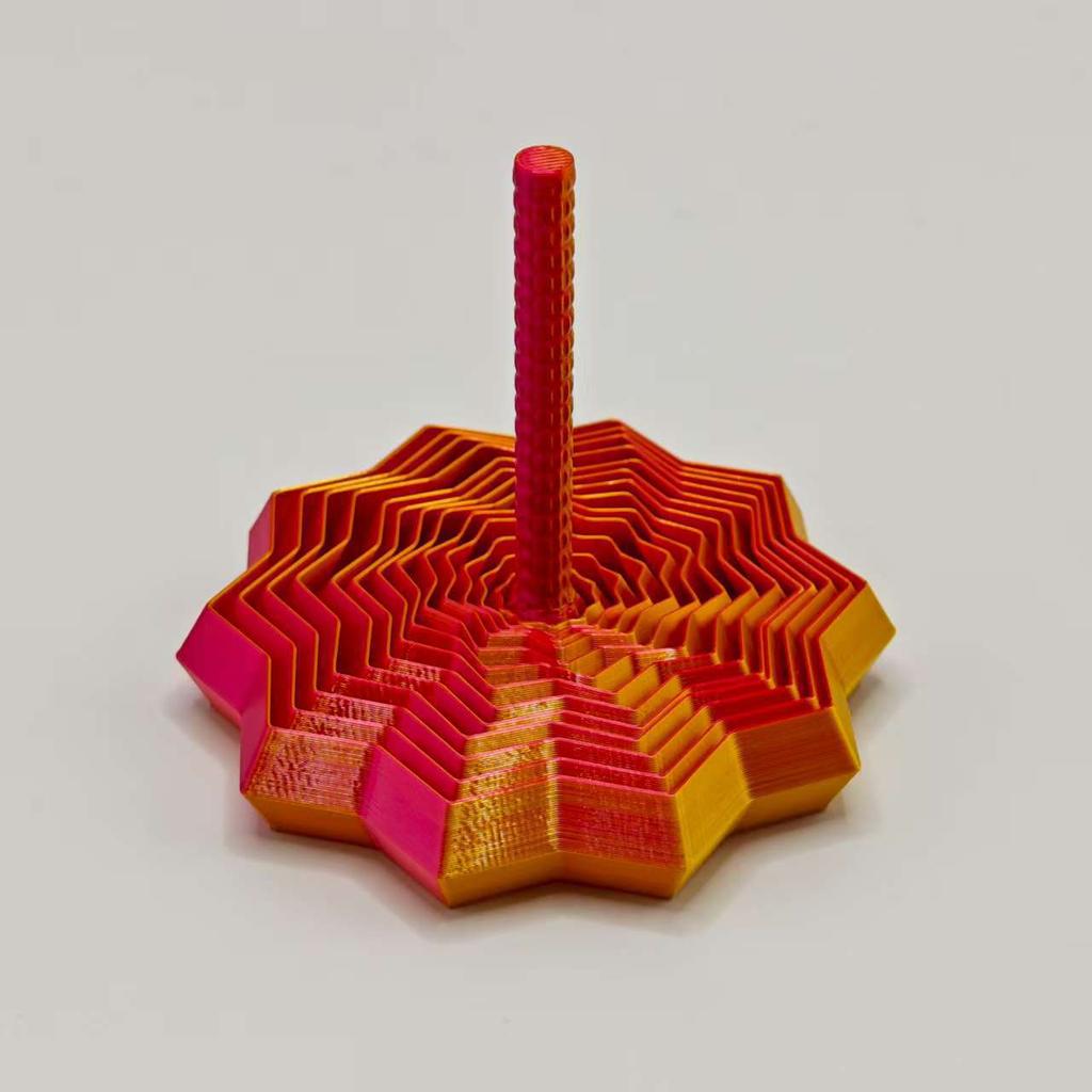 1PCS 3D Printed Decagonal Fingertip Decompression Soothing Toy with Handle To Expand Sensory Decompression Star-shaped Novelty Gyro