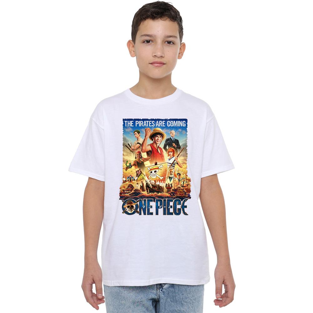 One Piece Футболка с постером «Пираты идут» для детей