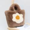Autumn New Tote Bag Plush Bag Poached Egg Fried Egg Sunflower Handbag Messenger Bag Shoulder Bag