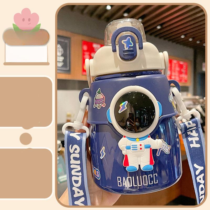 Милый, очень милый детский термос-чашка для девочек, высокий уровень внешнего вида, для студентов, соломенный чайник, большая емкость, переносной горшок