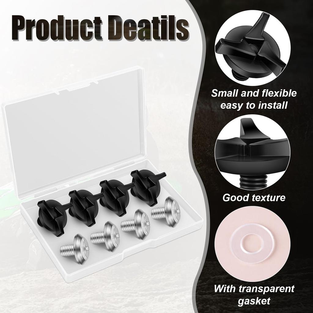 8pcs Motorcycle Helmet Screws - Motorcycle Helmet Visor Screws Helmet Accessories (Black, Silver)